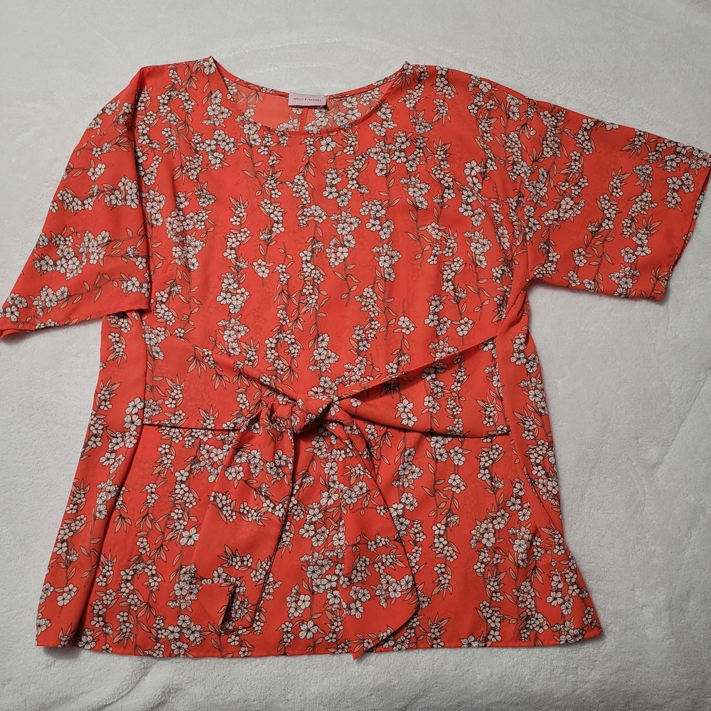 Chic Floral Red Blouse